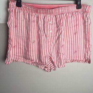PINK Victoria's Secret Pink and White Striped Pajama Shorts